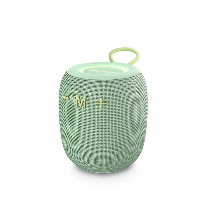 Bloom – Enceinte Bluetooth (Bluetooth 5.3, 18 heures d’autonomie, IPX6, True Wireless, Plastique 100 % recyclé, Éclairage LED)