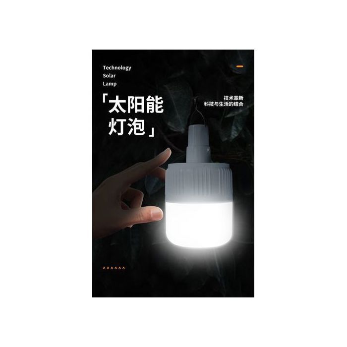 2 x Lampe LED Solaire rechargeable, Ampoule Portable de Camping et Trip éxterieure +Câble USB