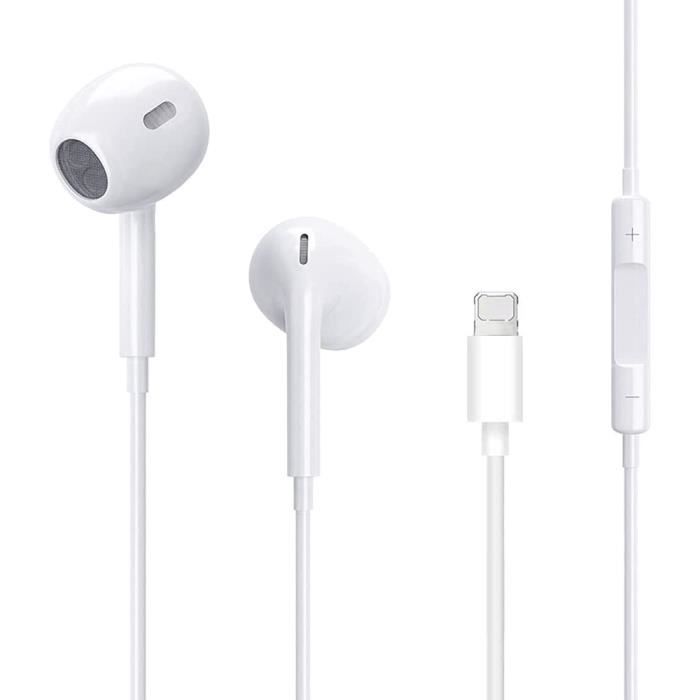 Écouteurs Intra-Auriculaires pour iPhone 12, écouteurs stéréo HiFi pour iPhone 7, filaires avec Micro et contrôle du Volume com[18]