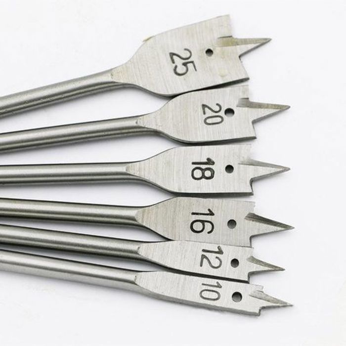 6 pcs/ensemble 10-25mm Plat Forage À Long Haute-Bois En Acier au carbone Plat Forage Set Bois Forets Bêche Durable