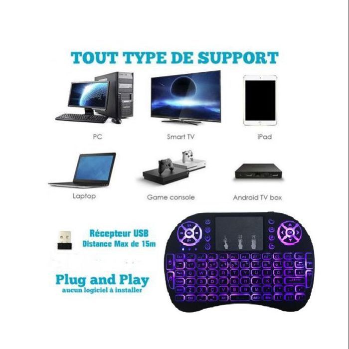 Mini clavier sans fil, avec pavé tactile pour android tv box,ordinateur portable