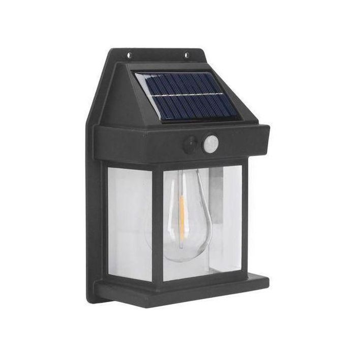 Lampe Solaire Extérieure à LED - Avec Capteur de Mouvement - Pour Jardin - Noir