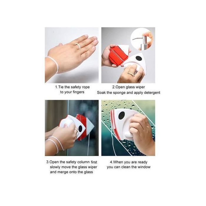 Nettoyeur de fenêtres - Non spécifié - Double face - Magnétique - ABS - Pour double vitrage