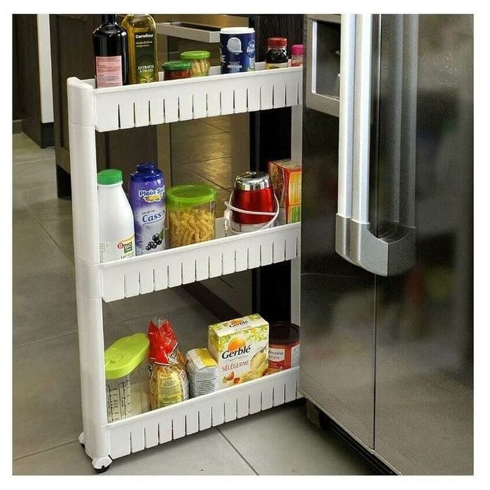 Étagère de stockage 3 étages à roulettes pour cuisine, salle de bains