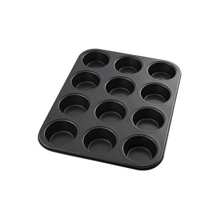 12 Cup Carbon Steel Muffin Cupcake Baking Pan Non Stick Dishwasher Microwave Saf