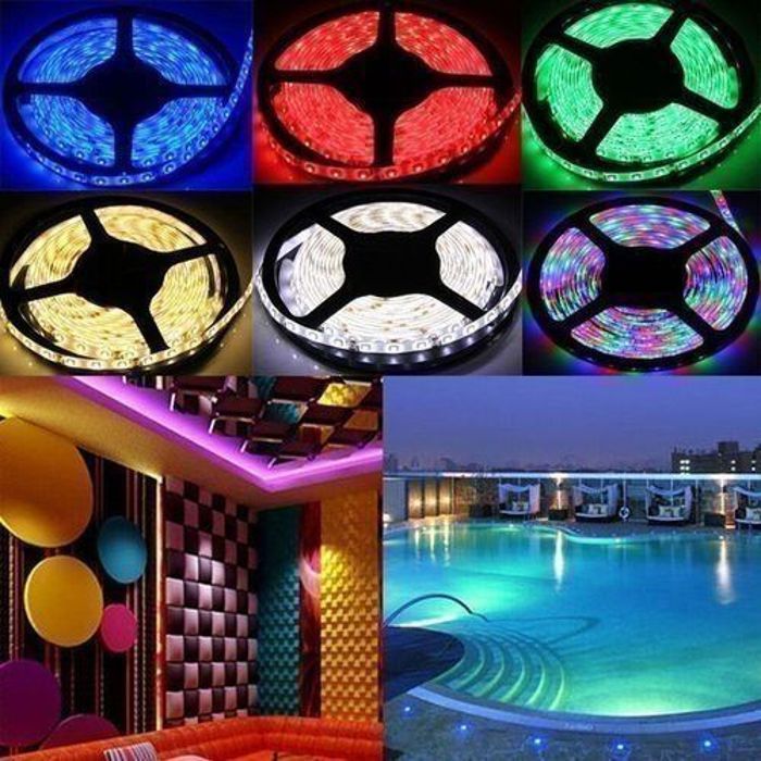 Bande LED - RGB - 5 M - Flexible - Auto-adhésif - Économie d'énergie