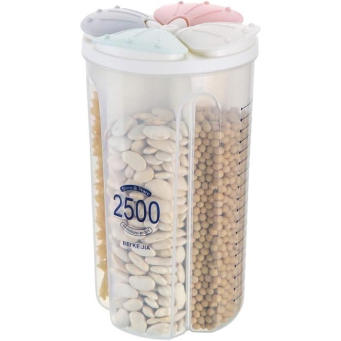 Boîtes De Conservation Hermétiques Avec Couvercle, Boîte De Rangement En Plastique Pour Céréales, Farine, Sucre, Riz - 2,5 L[u11588]