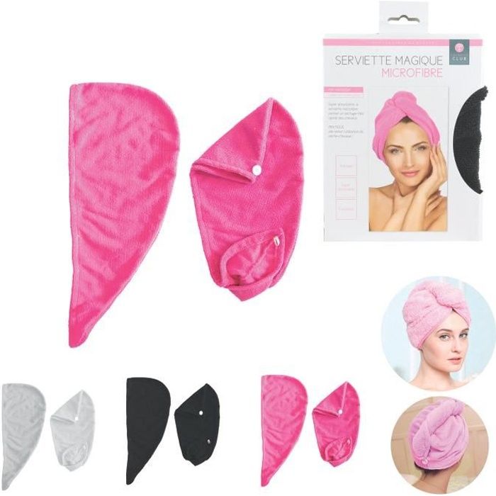 Serviette - Magique - Microfibre - Super absorbante - Taille unique - Rose