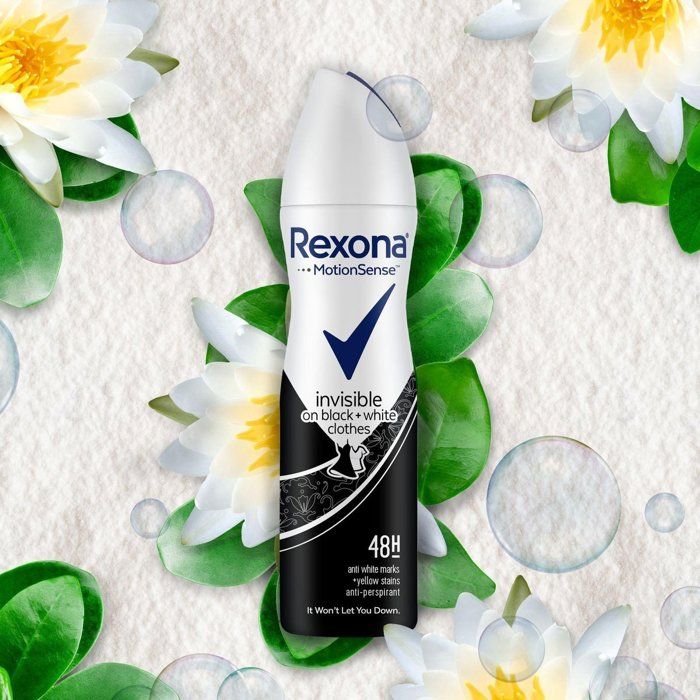 Déodorant - REXONA - Invisible Black + White - 200ML - Protection 48h - Sans alcool