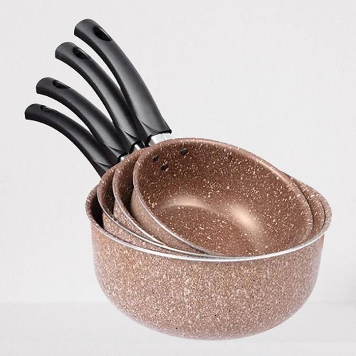 Ensemble 3 pièces Casseroles - GRANITA - Aluminium - Antiadhésif - 14-18-22 cm