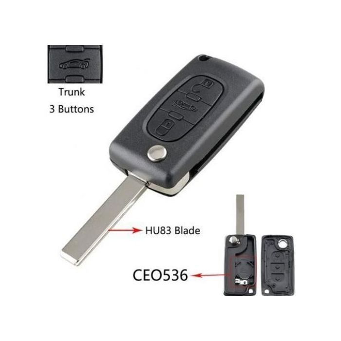 Peugeot Coque Clé Peugeot Citroen 3 Buttons 307 408 308 C2 C4 tepee