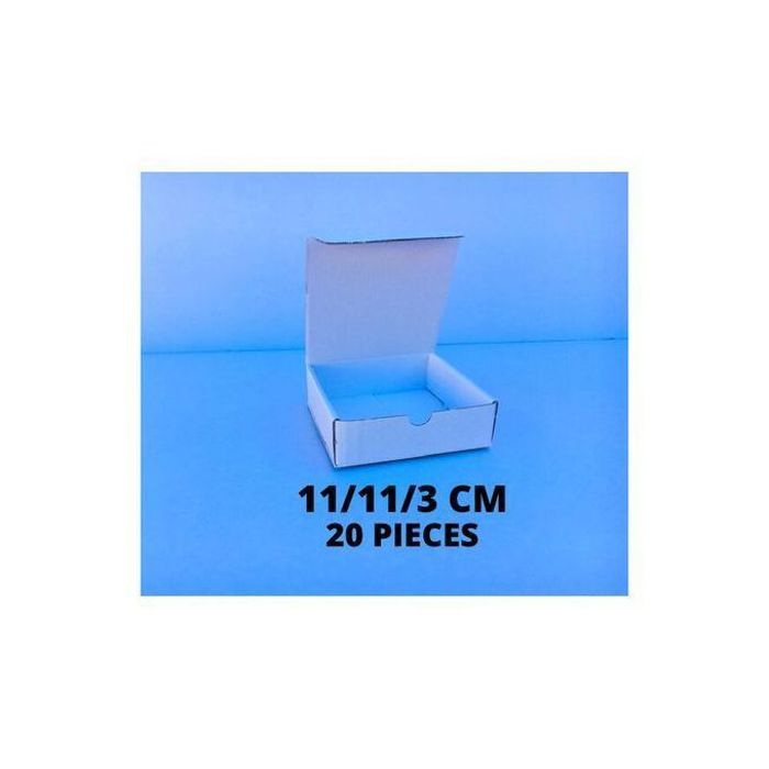 Carton d'emballage 20 Boites blanc - 11x11x3cm