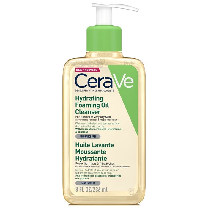 Cerave Huile Lavante Moussante Hydratante 236 ml Pour Les Peaux Normales à Trèsèches Les Peaux à Tendance Atopique