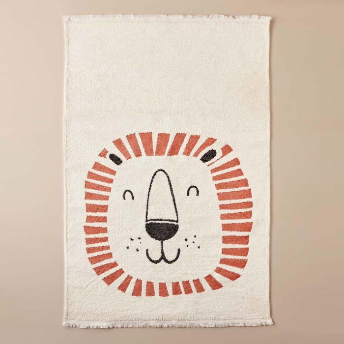 Tapis Enfant - BELLA MAISON - Lion Crème - 120x180 cm - Fibres naturelles - Moderne