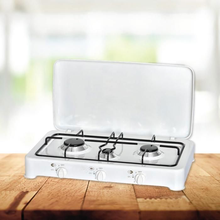 Réchaud à Gaz - MGS - GS0123C - 3 Brûleurs - Design Compact - Facilité d'Utilisation