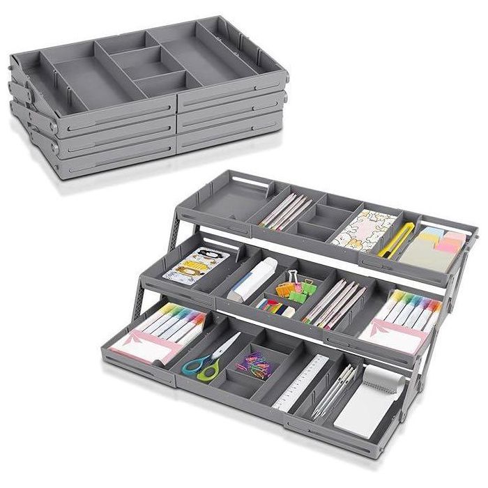 organiseur de Tiroirs Compact et Pratique, Parfait pour Stylos, Fournitures de Bureau et Bijoux