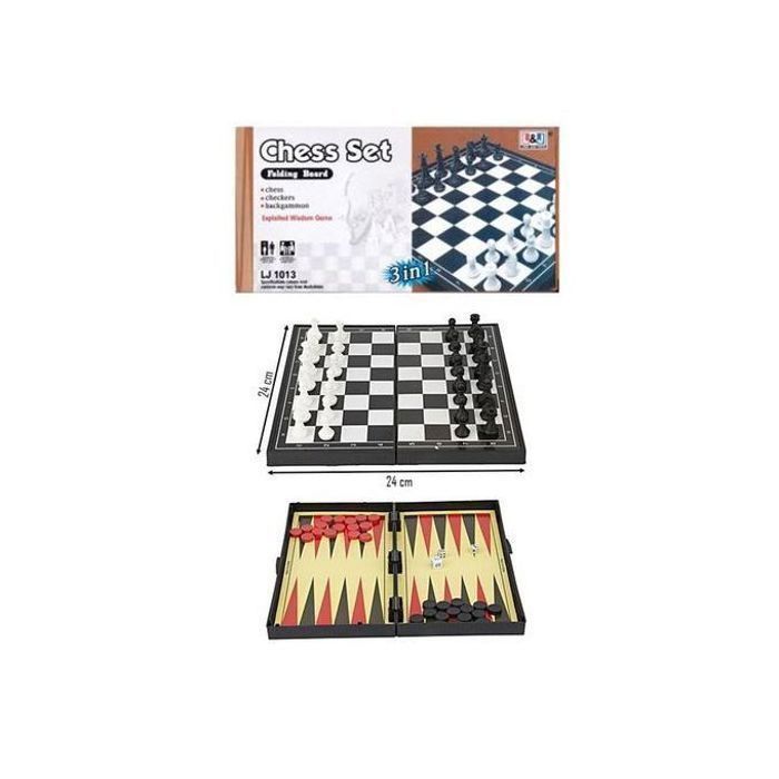 Jeux de dames chess set, chess, checkers, backgammon