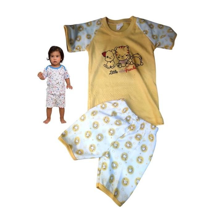 Pyjama t-shirt chorte coton 1 an,