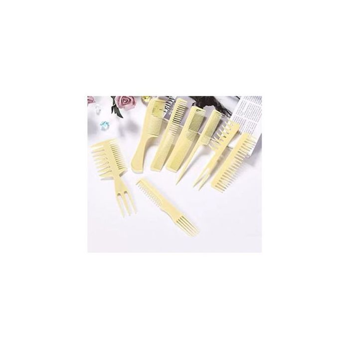 Ensemble de peignes multi-tailles, 8 pièces, couleur beige