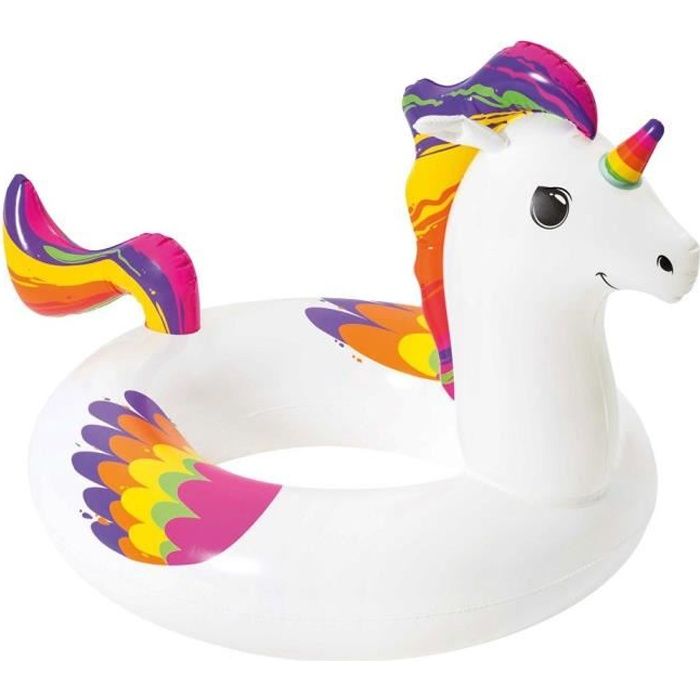 Bouée ronde licorne Fantasy - BESTWAY - Diamètre 91 cm - PVC - Multicolore