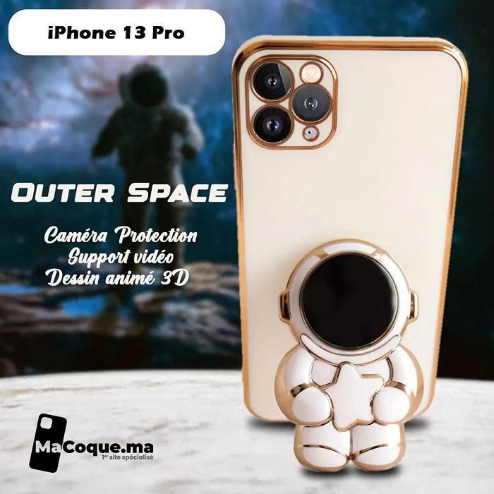 Coque iPhone 13 Pro Outer Space en Silicone Antichoc Couleur Blanc 13PRO