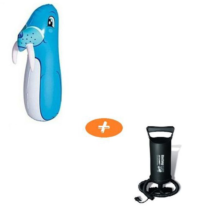Bestway 3D Phoque Boxant Animal  Sac de Frappe Gonflable pour Enfants +3 ans  91cm Avec Pompe de gonflage manuelle BESTWAY Gratuit