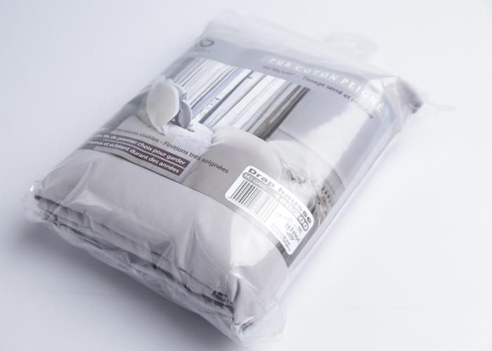 Drap Housse - COUVRE WELL - 160x200 cm - Coton Naturel - Gris - Lavable en Machine