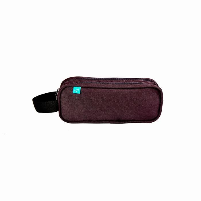 Trousse - AUCHAN - Rectangulaire - 2 zips - 23x7x9 cm - Noir