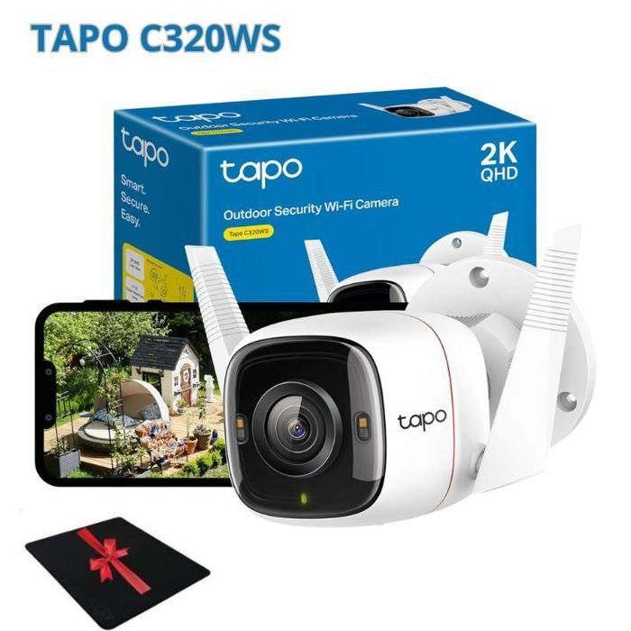 Caméra de Surveillance WiFi Couleur en Nuit Audio Tapo C320WS Outdoor