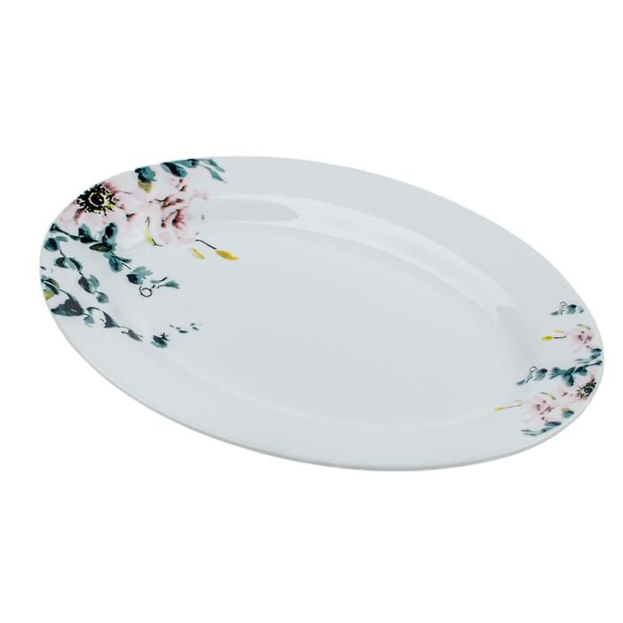 PLAT OVAL 25CM PORCEALINE RIZIERE AU22109 NOUVEAU