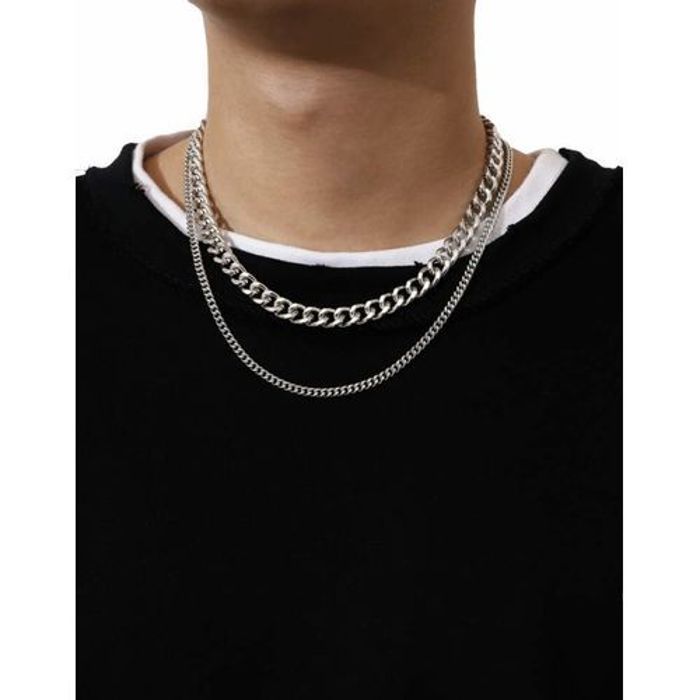 2 pieces Collier chaine minimaliste pour homme