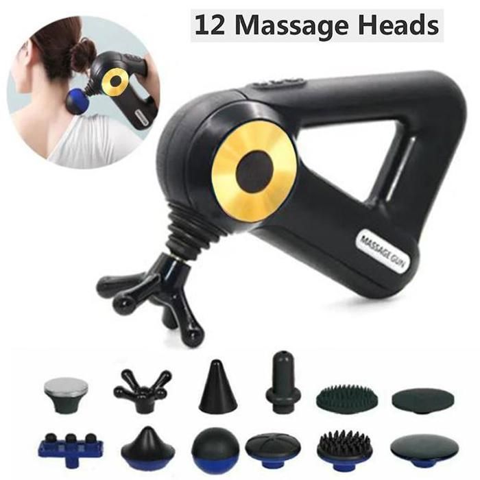 Pistolet de massage rechargeable avec 12 têtes différentes