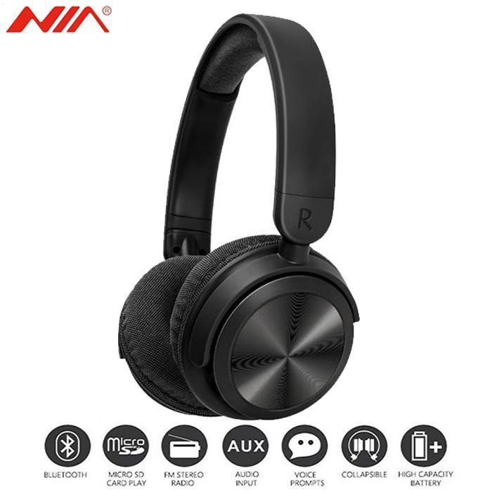 4in1 casque sans fil Bluetooth WH220 ver 5.0 carte TF jouer Radio Fm entrée AUX son stéréo sur les casques d'oreille
