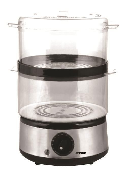 Cuiseur à vapeur - Denwa - STC-220 - 400W - 4.8L - Inox avec 2 paniers