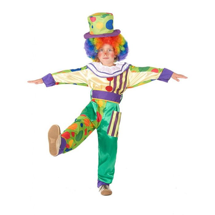 Déguisement de Clown - Non spécifié - 4-6 Ans - Chapeau Rigolo - Col Assorti - Ceinture Amusante