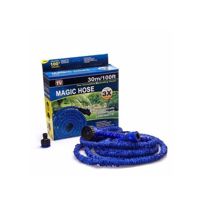 Magic Hose Tuyau Arrosage Extensible 30m + Pistolet à Eau 7 jets + Embouts Universels -Longueur 30 M