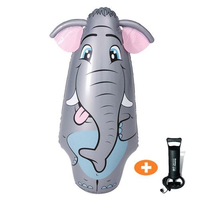 Bestway 3D Éléphant Boxant Animal  Sac de Frappe Gonflable pour Enfants +3 ans  91cm Avec Pompe de gonflage manuelle BESTWAY Gratuit