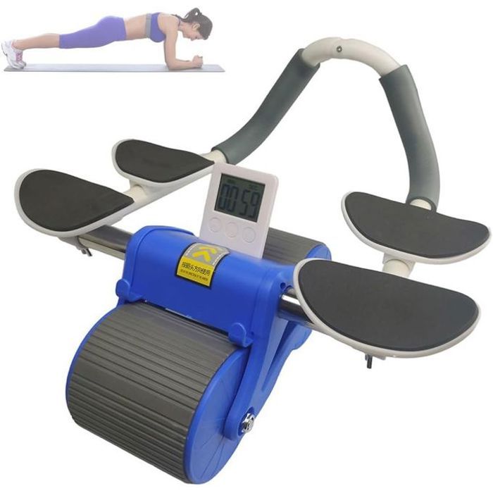 Roue abdominale à rebond automatique avec support de coude et minuterie