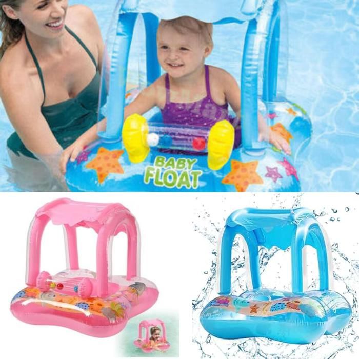 Flotteur gonflable bébé protection solaire  (Couleur aléatoire)