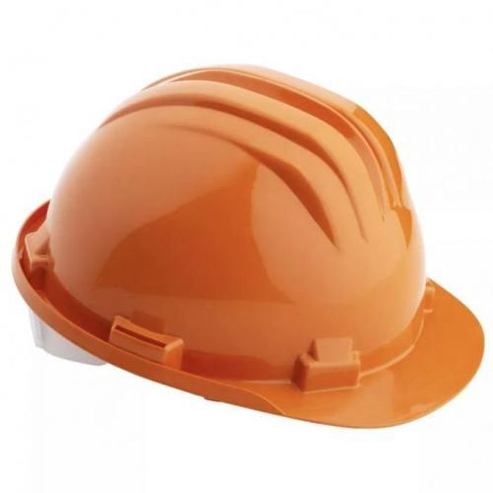 Casque de protection - Orange - Réglable - Bande anti-transpiration 20 cm - 340 g