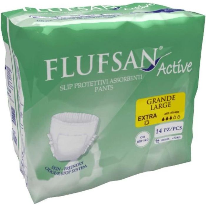 FLUFSAN Culottes absorbantes Active pour incontinence jour x14 - Taille L