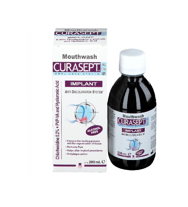 Solution dentaire - Curasept - ADS DNA Implant Pro - 200ml - 0,20% Chlorhexidine - Sans alcool