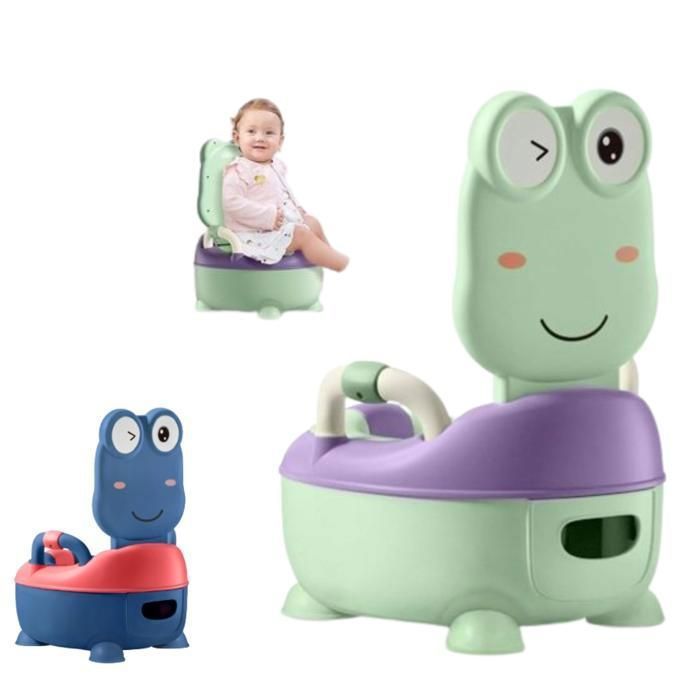 Toilettes lavables portables pour bébés, avec poignées,pot de grenouille(Couleur aléatoire)