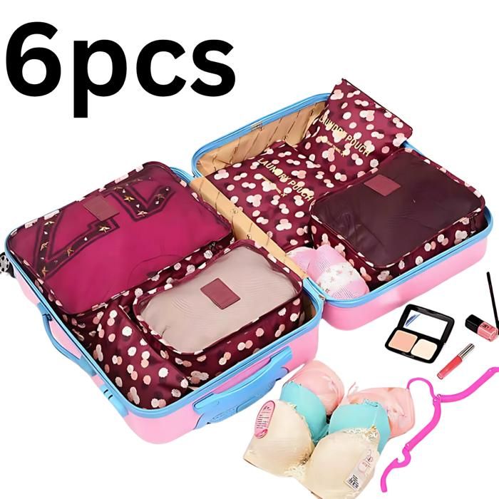 Pochettes de rangement - Non spécifié - Set de 6 - Léger et résistant - Pliable - Idéal pour valises
