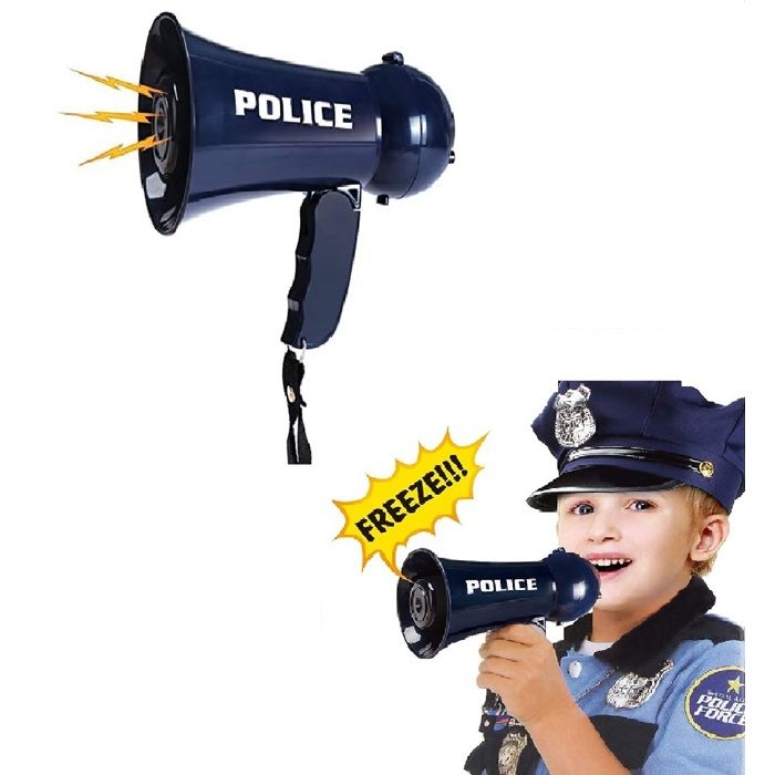 Mégaphone de policier pour enfants avec sons de sirène, accessoire de jeu d’imitation
