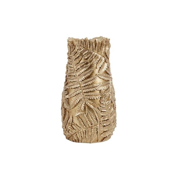 Vase - FOUGERE - Polyresine doré - 10.8x10.8x19.8 cm - Design contemporain - Objets décoratifs