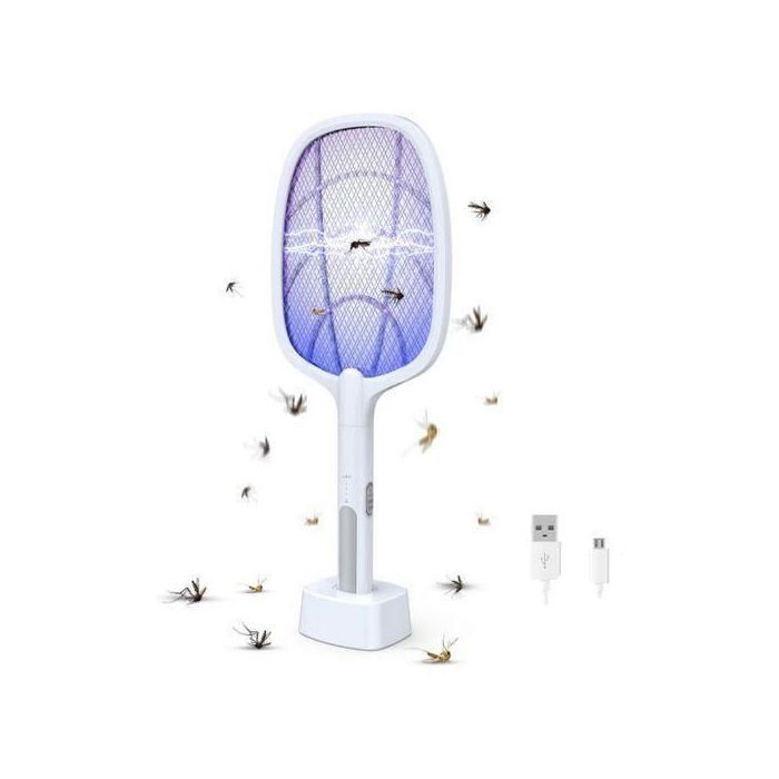 Zap'Moustiques : Raquette Électrique avec Piège Intégré – Rechargeable par USB pour une Maison Sans Insectes