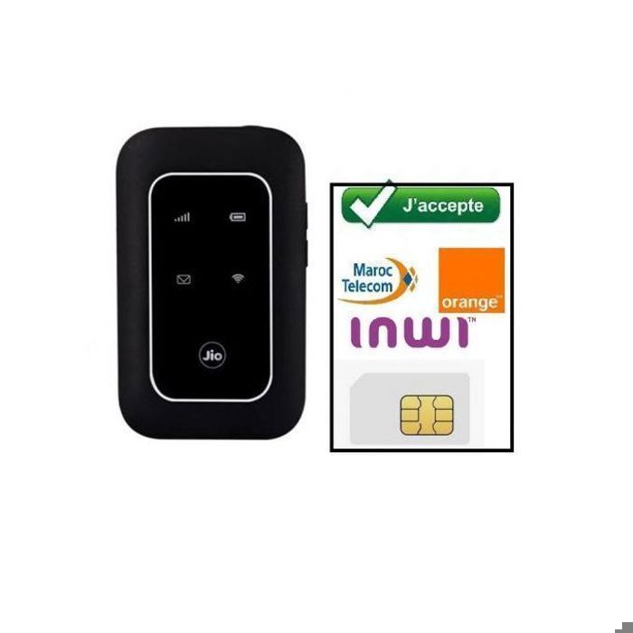 Hotspot WiFi mobile - Jio - WD680 - 4G LTE - 300 Mbps - Batterie 2100mAh 10h MODEM