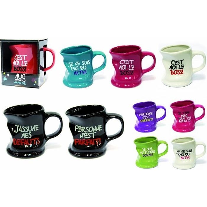 Mug - WDK GROUPE PARTNER - Tasse Froissée - 20 cl - Porcelaine - Asymétrique