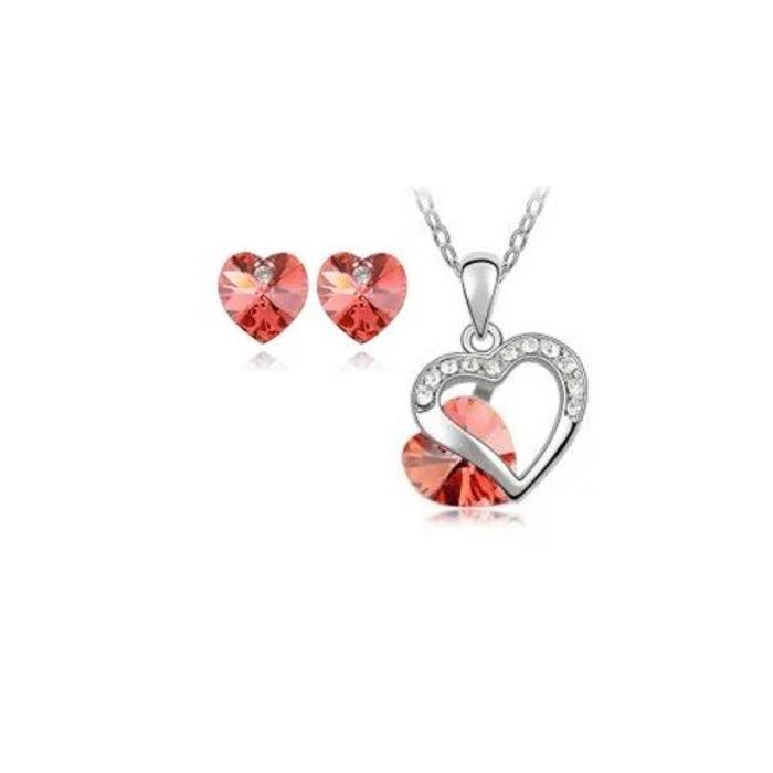 Parure de bijoux , Collier et Boucles d'oreilles en Cristal